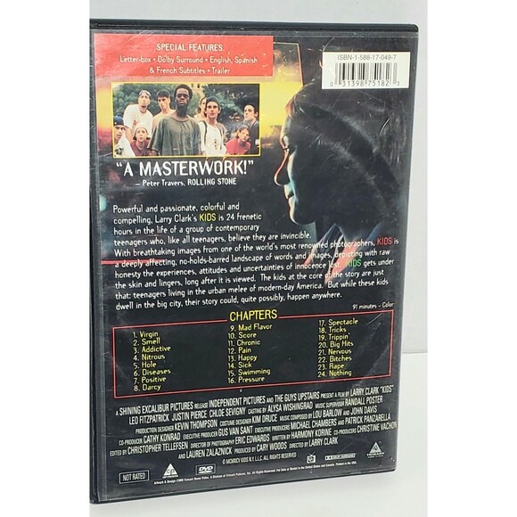 Unrated Kids (DVD, 2000) Larry Clark Cult Film Collectible Movie Drama 90s RARE - Picture 4 of 5